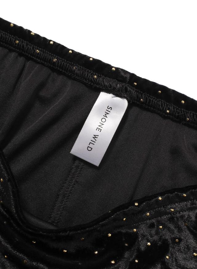 SIMONE WILD(シモーネワイルド)/Low waist Skirt Stud Velvet(ロー