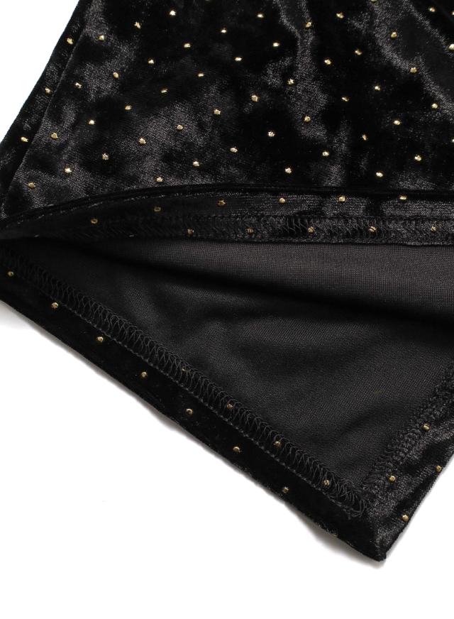 SIMONE WILD(シモーネワイルド)/Low waist Skirt Stud Velvet(ロー