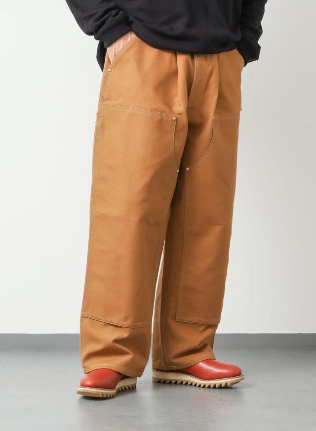 THRIFTY LOOK（スリフティールック）US CARHARTT DOUBLE-KNEE ONE-TUCK FIRM PAINTER PANTS（US カーハート ダブルニー ワンタック ファームペインターパンツ）ペインターパンツ ダブルニー パンツ 解体 再構築 ダック ダック生地 ダックキャンバス ハンドメイド THRIFTY LOOK（スリフティールック）US CARHARTT DOUBLE-KNEE ONE-TUCK