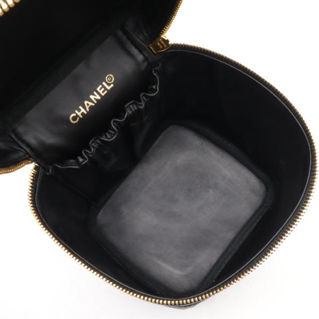 シャネル バニティバッグ コスメポーチ ビコローレ ラムスキン ココマーク 黒色 CHANEL シャネル ビコローレ ココマーク バニティバッグ