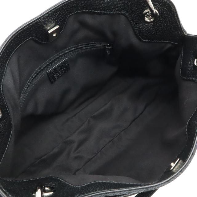 GUCCI グッチ GGキャンバス ショルダーバッグ トートバッグ 肩掛け レザー ブラック 黒 シルバー金具 121023 GUCCI グッチ GGキャンバス ショルダーバッグ トートバッグ 肩掛け