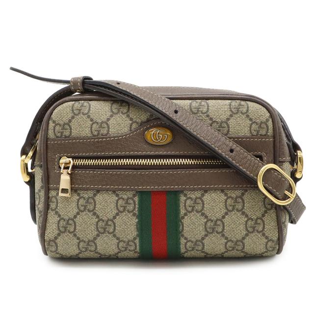 グッチ GGスプリーム シェリーライン ショルダー バッグ PVC レザー