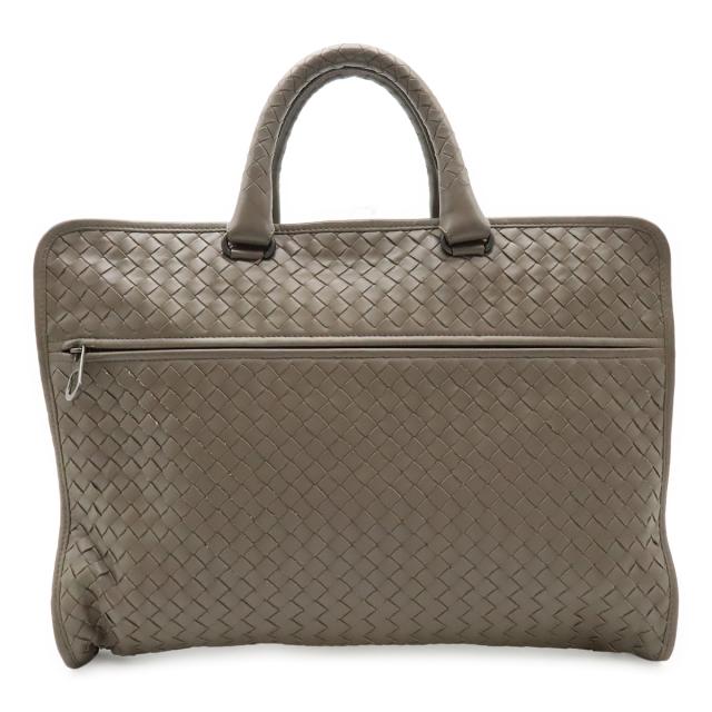 BOTTEGA VENETA ボッテガ ヴェネタ ボッテガベネタ イントレチャート ビジネスバッグ 書類カバン ブリーフケース レザー グレージュ ストラップ欠品