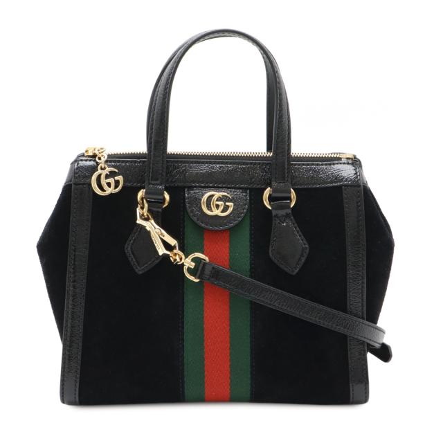 GUCCI ショルダーバッグ パテントレザー がま口 チェーン ブラック