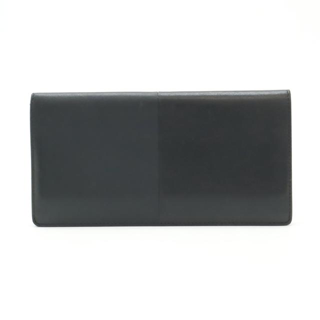 HERMES エルメス マンハッタンロング 2つ折長札入れ 二つ折長財布 バイカラー ヴォーソンブレロ レザー ブラック ダークグレー X刻印