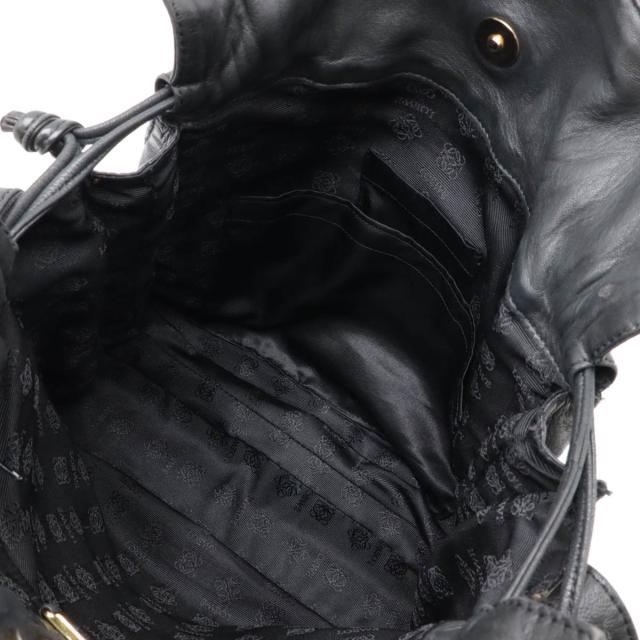 極美品 ロエベ ショルダーバッグ アナグラム ゴールド金具 斜め掛け レザー 黒 LOEWE ロエベ アナグラム ショルダーバッグ 斜め掛け レザー ブラック