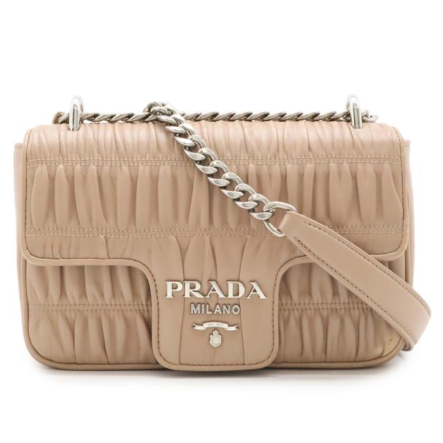 本物 プラダ ハンドバッグ レディース ナッパ ゴーフル 黒