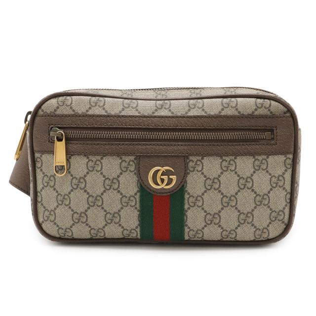 GUCCI グッチ オフィディア GGスプリーム ベルトバッグ ボディバッグ ウエストバッグ PVC レザー カーキベージュ モカブラウン 574796
