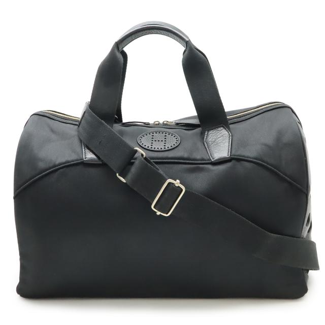 HERMES エルメス サックシアン ドッグキャリー ペット用キャリーバッグ ボストンバッグ 2WAY ショルダーバッグ トワルシェブロン レザー ブラック