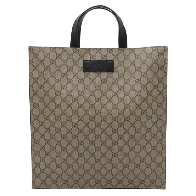 GUCCI グッチ GG スプリーム トート バッグ PVC ×レザー GUCCI グッチ ソフトGGスプリーム トートバッグ 縦長 PVC レザー