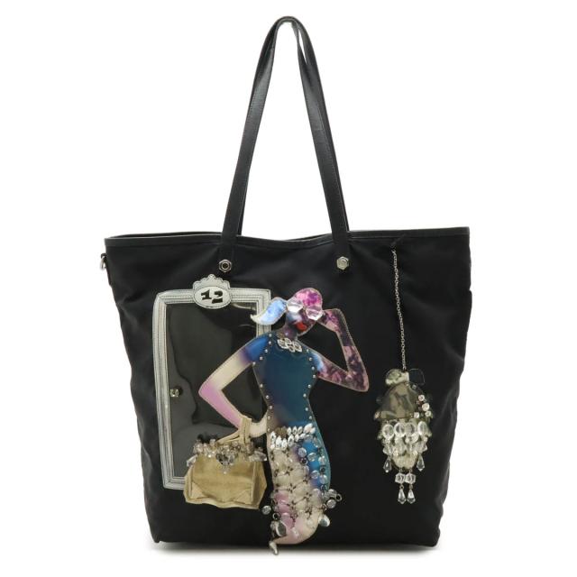 【１円】プラダ PRADA ロボットシリーズ トートバッグ ドール コレクションモチーフ ナイロン ラベンダーカラー ハンドバッグ [バッグ] PRADA プラダ ドールロボット 人形 ナイロントートバッグ ダークブラウン