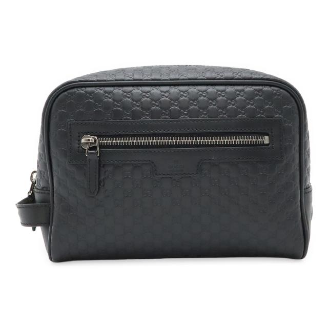 GUCCI グッチ マイクログッチシマ セカンドバッグ クラッチバッグ ハンドバッグ レザー ブラック 黒 アウトレット品 419775