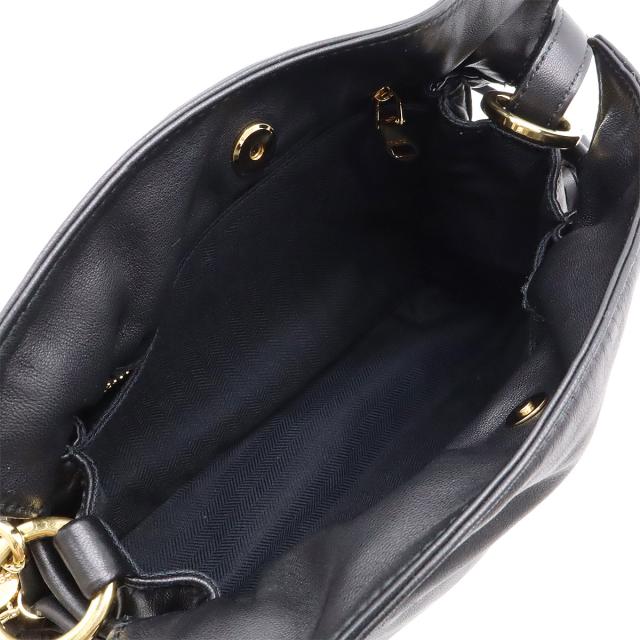 LOEWE ロエベ フラメンコ22 ショルダーバッグ 斜め掛け ポシェット 2WAY 巾着 フリンジ タッセル ナッパレザー ブラック 黒 380.82EH39