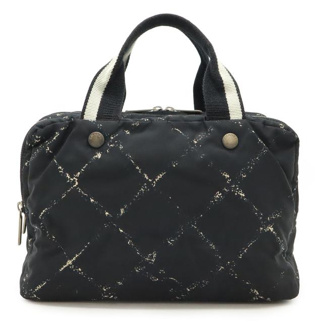 CHANEL シャネル 旧トラベルライン ハンドバッグ トートバッグ ショルダーバッグ ナイロン ブラック 黒 レッド 赤