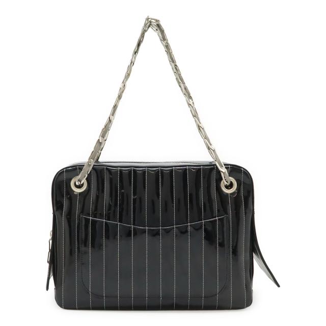 CHANEL シャネル ニューマドモアゼル チェーンショルダー ショルダーバッグ セミショルダー トートバッグ レザー ブラック 黒 シルバー金具