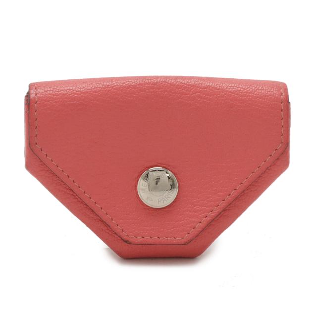 HERMES エルメス ル ヴァンキャトル ルヴァンキャトル ケース 小銭入れ シェブルミゾル レザー ローズリップスティック シルバー金具 Y刻印