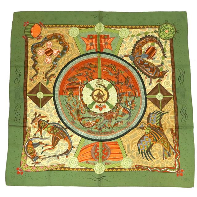 HERMES カレ90 REVE D'AUSTRALIE オーストラリアの夢 エルメス カレ90 REVE D'AUSTRALIE オーストラリアの夢 スカーフ