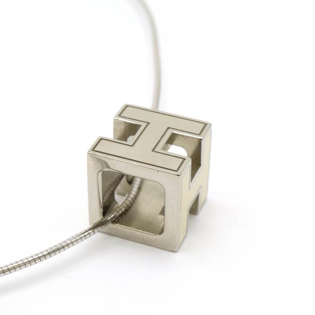 エルメス Herms ネックレス キューブ ロゴ H ホワイト シルバー