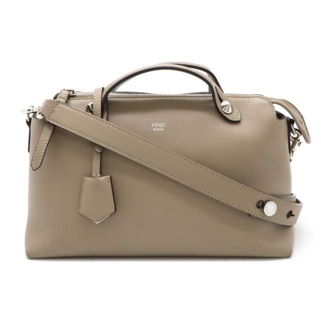 FENDI フェンディ BY THE WAY バイザウェイ ミディアム ハンドバッグ 2WAY ショルダーバッグ レザー グレージュ シルバー金具 8BL146