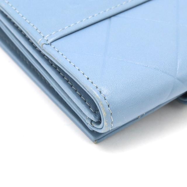 CHANEL シャネル マトラッセ ロゴ 2つ折財布 二つ折り Wホック