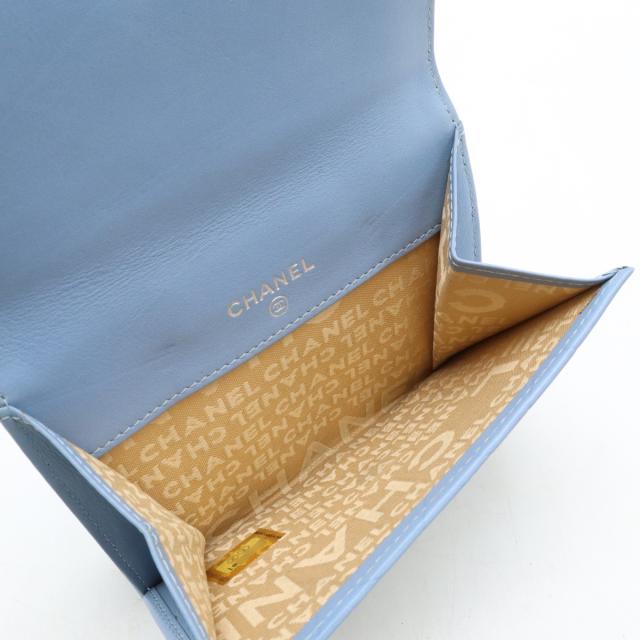 CHANEL シャネル マトラッセ ロゴ 2つ折財布 二つ折り Wホック財布