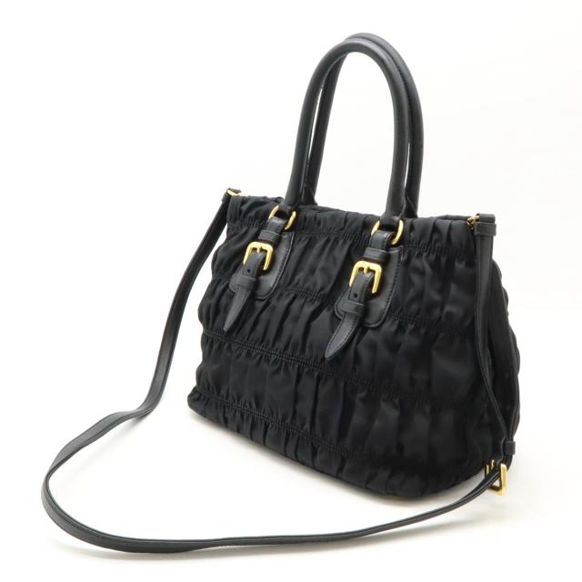 プラダ ギャザー トートバッグ 2way レザー ショルダーバッグ