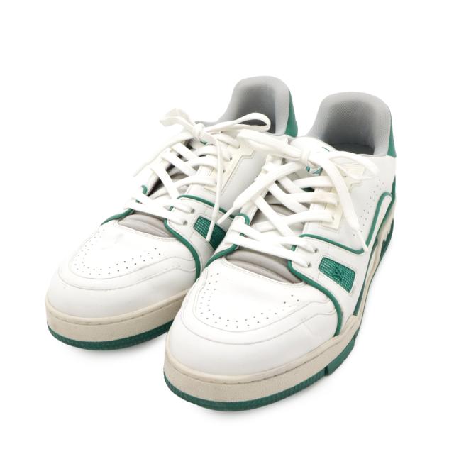 ルイヴィトン：LV トレイナースニーカー（7 1/2） Louis Vuitton ホワイト スニーカー ジッパー付き ルイヴィトン LV