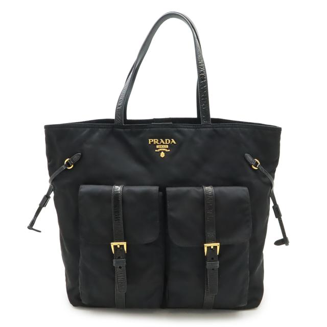 PRADA プラダ トートバッグ ショルダーバッグ TESSUTO テスート ナイロン レザー NERO 黒 ブラック ゴールド金具 BR4058