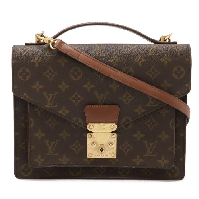 LOUIS VUITTON モノグラム モンソー ハンドバッグ ブラウン PVC LOUIS VUITTON モノグラム モンソー ハンドバッグ ブラウン PVC