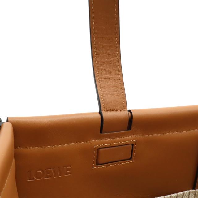 LOEWE ロエベ クッショントート スモール トートバッグ ショルダーバッグ キャンバス レザー ライトピンク ブラウン 330.02AA93