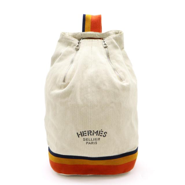 HERMES エルメス キャバリエ ショルダーバッグ ワンショルダー ボディバッグ キャンバス ベージュ オレンジ イエロー ネイビー シルバー金具