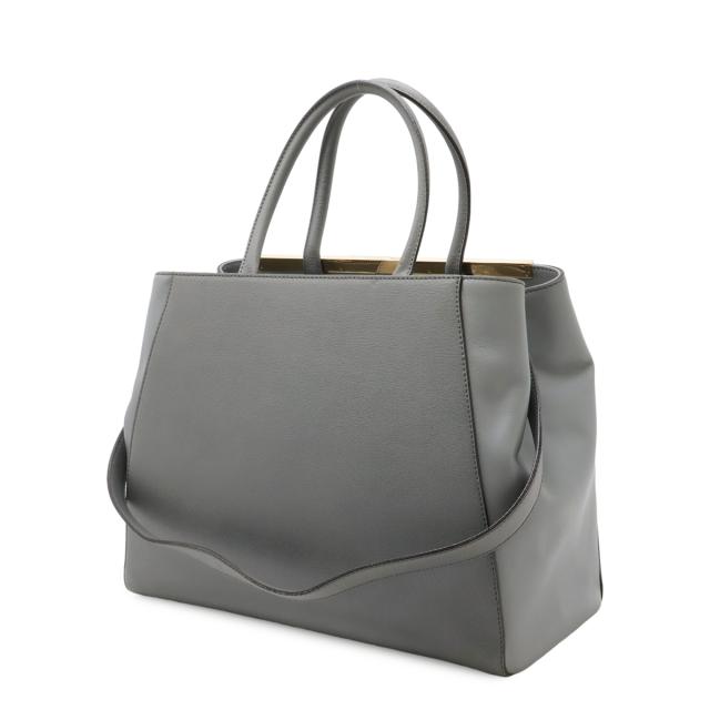 フェンディ トゥージュール ハンドバッグ 2way ショルダー レザー グレー FENDI（フェンディ） FENDI 2JOURS トゥージュール ハンドバッグ