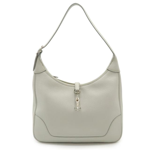 HERMES エルメス トリム31 ショルダーバッグ ワンショルダー セミショルダー トリヨンクレマンス パールグレー シルバー金具 □H刻印