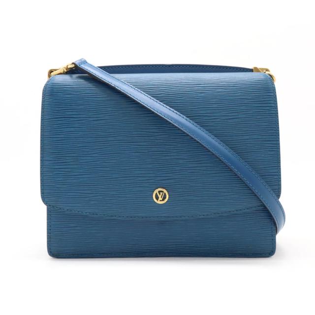LOUIS VUITTON ルイ ヴィトン エピ グルネル ショルダーバッグ 2WAY クラッチバッグ 斜め掛け レザー トレドブルー 青 ゴールド金具 M52365