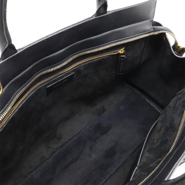 イヴサンローラン クロコ型押し YSL ハンドバッグ 本革 ブラック