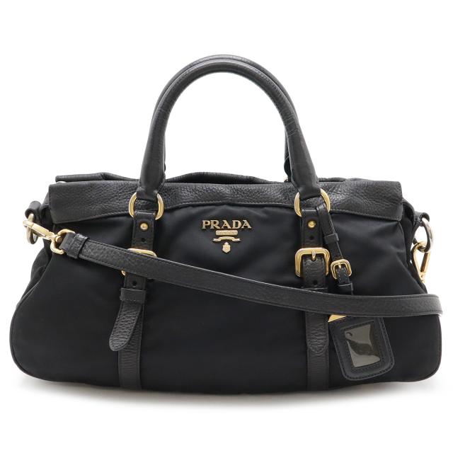 プラダ PRADA 2way ハンドバッグ 黒 ゴールド金具 クーポンで値引