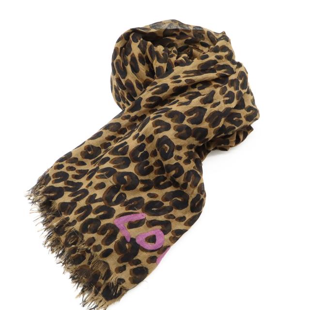 LOUIS VUITTON 美品 ヒョウ柄 大判ストール カシミヤXシルク ルイヴィトン ヒョウ柄 レオパード ショール LOUIS VUITTON 美品