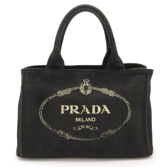PRADA プラダ CANAPA カナパ トートバッグ ハンドバッグ キャンバス NERO 黒 ブラック ゴールド金具 ショルダーストラップ欠品 1BG439