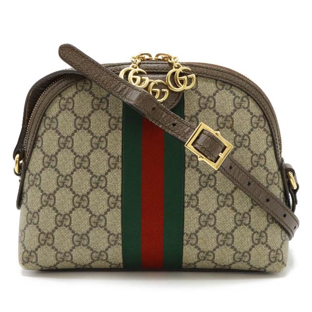 GUCCI グッチ オフィディア GGスプリーム シェリーライン スモール ショルダーバッグ ポシェット PVC レザー ベージュ モカブラウン 499621