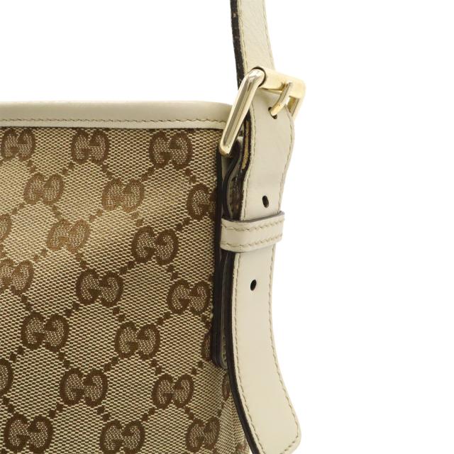 GUCCI グッチ GGキャンバス ショルダーバッグ 斜め掛け ショルダー レザー カーキベージュ ホワイト 白 388930 アウトレット品 GUCCI グッチ GGキャンバス ショルダーバッグ 斜め掛け ショルダー