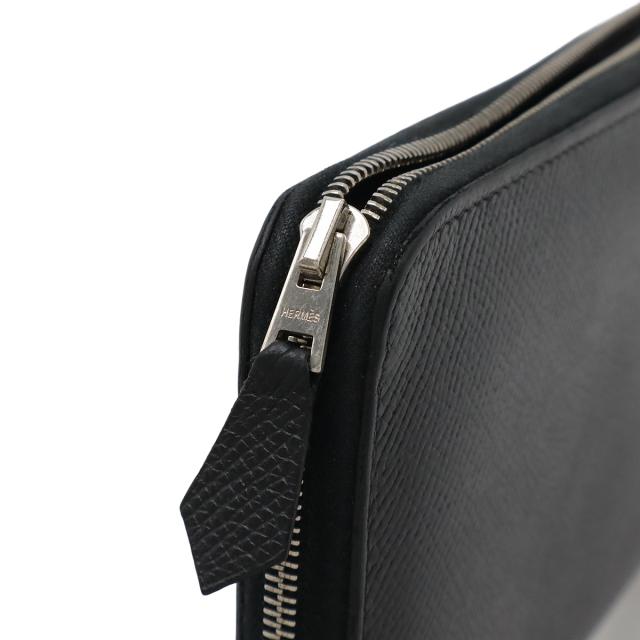 HERMES エルメス アザップロング クラシック ラウンドファスナー 長財布 ヴォーエプソン レザー ブラック 黒 シルバー金具 □O刻印