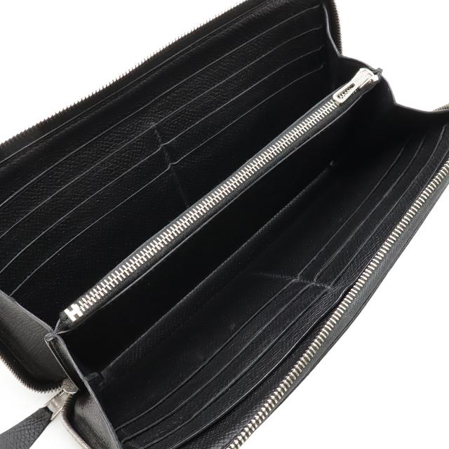 HERMES エルメス アザップロング クラシック ラウンドファスナー 長財布 ヴォーエプソン レザー ブラック 黒 シルバー金具 □O刻印