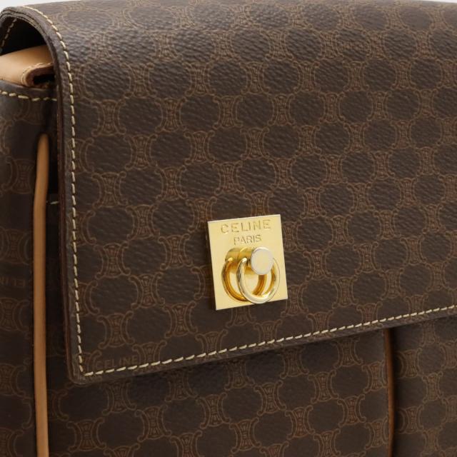 CELINE】ショルダーバッグ マカダム柄 PVC ダークブラウン. CELINE