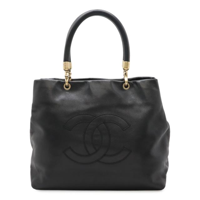 CHANEL シャネル ココマーク ハンドバッグ トートバッグ ショルダーバッグ キャビアスキン レザー ブラック 黒 ゴールド金具