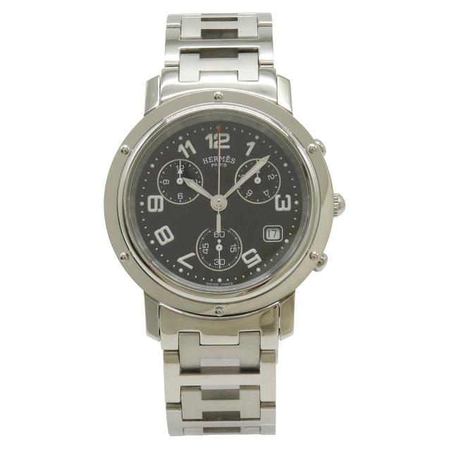 HERMES エルメス クリッパー クロノグラフ デイト ブラック文字盤