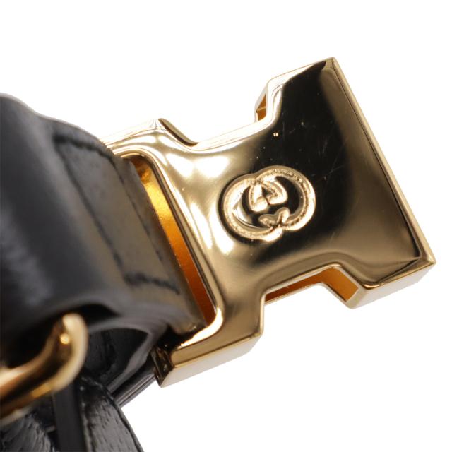 GUCCI グッチ ペット ハーネス 犬 胴輪 レザー ブラック 黒 ゴールド