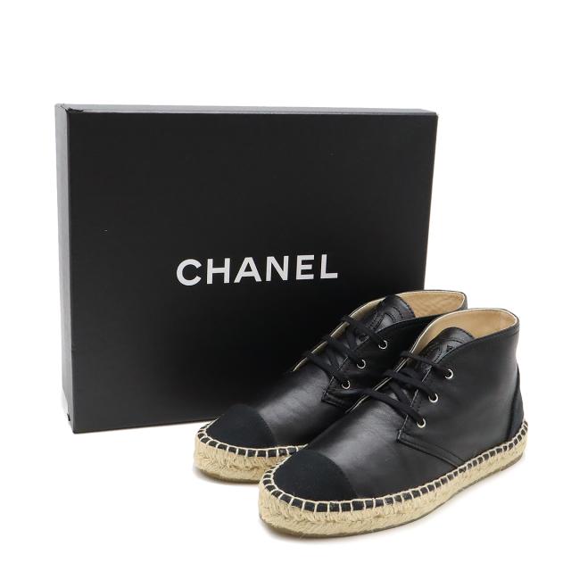 CHANEL シャネル ココマーク エスパドリーユ チャッカブーツ レース