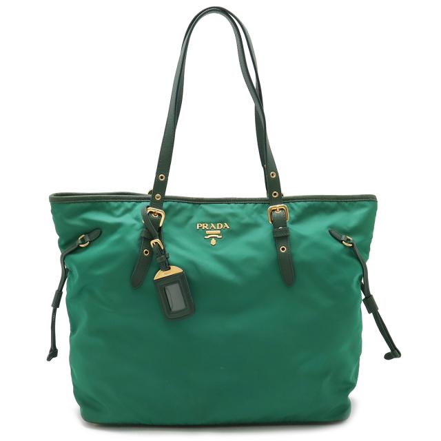 PRADA プラダ トートバッグ ハンドバッグ ナイロン レザー グリーン
