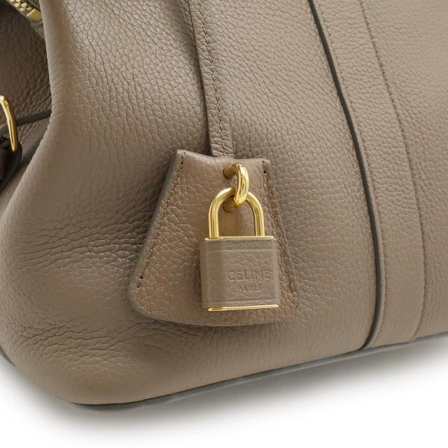 CELINE セリーヌ カバ ドゥ フランス スモール ハンドバッグ ミニバッグ 2WAY ショルダーバッグ 斜め掛け レザー グレージュ ゴールド金具 191963 CELINE セリーヌ カバ ドゥ フランス スモール ハンドバッグ ミニ