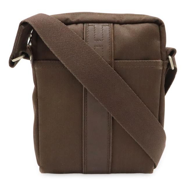 HERMES エルメス アカプルコ バンドリエールPM ショルダーバッグ ポシェット 斜め掛け トワルシェブロン レザー ダークブラウン 茶